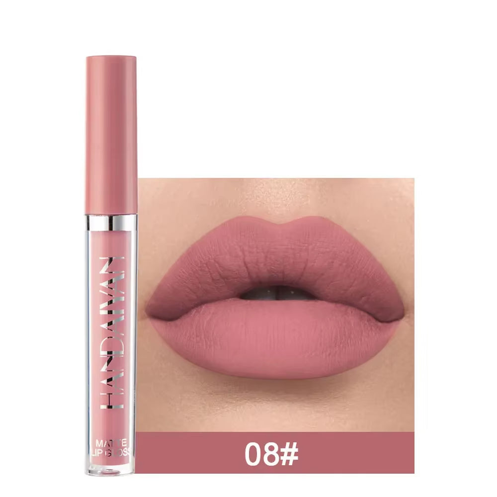 12 Colors Nude Liquid Lip Gloss Long-Lasting Cosmetics Lip Stick Cream Waterproof Matte Lipstick for Lips Silky Velvet Lip Tint