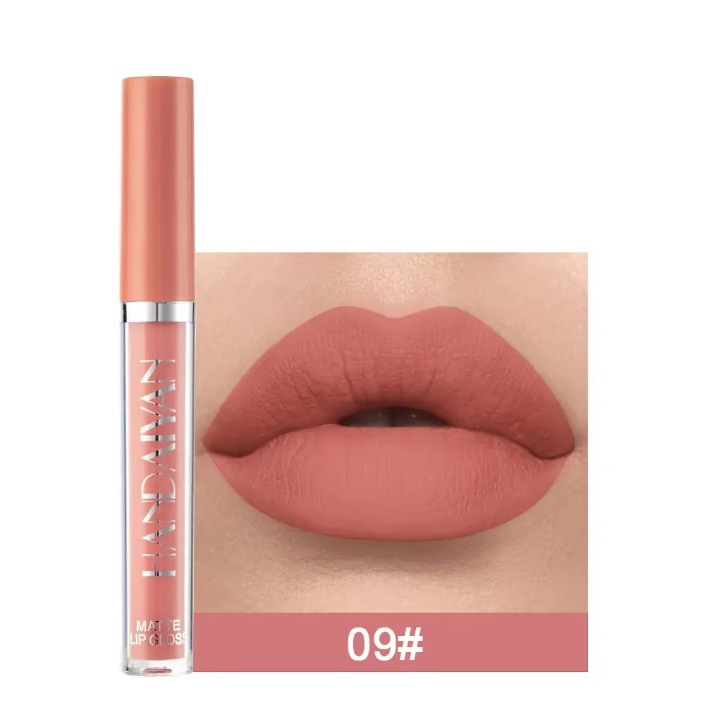 12 Colors Nude Liquid Lip Gloss Long-Lasting Cosmetics Lip Stick Cream Waterproof Matte Lipstick for Lips Silky Velvet Lip Tint