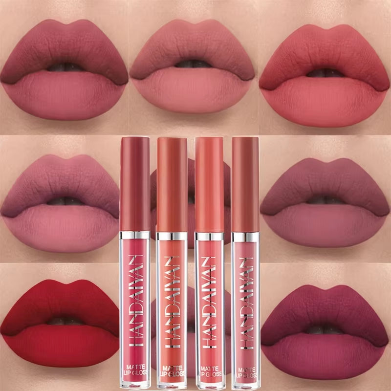 12 Colors Nude Liquid Lip Gloss Long-Lasting Cosmetics Lip Stick Cream Waterproof Matte Lipstick for Lips Silky Velvet Lip Tint