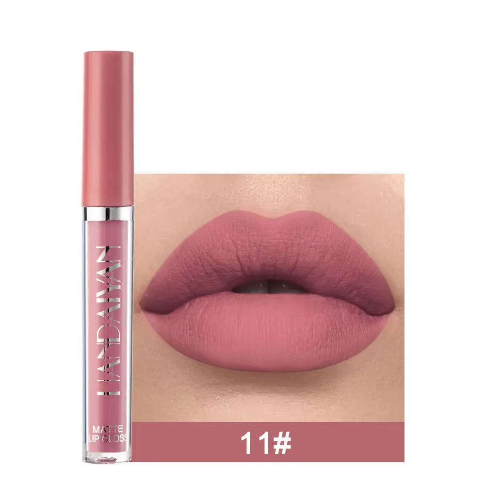 12 Colors Nude Liquid Lip Gloss Long-Lasting Cosmetics Lip Stick Cream Waterproof Matte Lipstick for Lips Silky Velvet Lip Tint