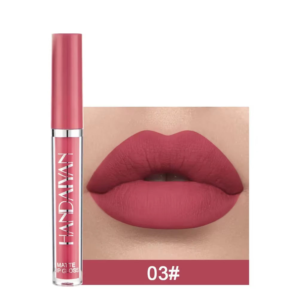 12 Colors Nude Liquid Lip Gloss Long-Lasting Cosmetics Lip Stick Cream Waterproof Matte Lipstick for Lips Silky Velvet Lip Tint