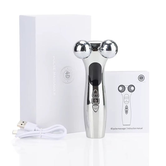 4D Roller Facial Massager EMS Face Lift Device V-Face Slimmer Skin Tightening Double Chin Remover Eye Care Massage Beauty Roller