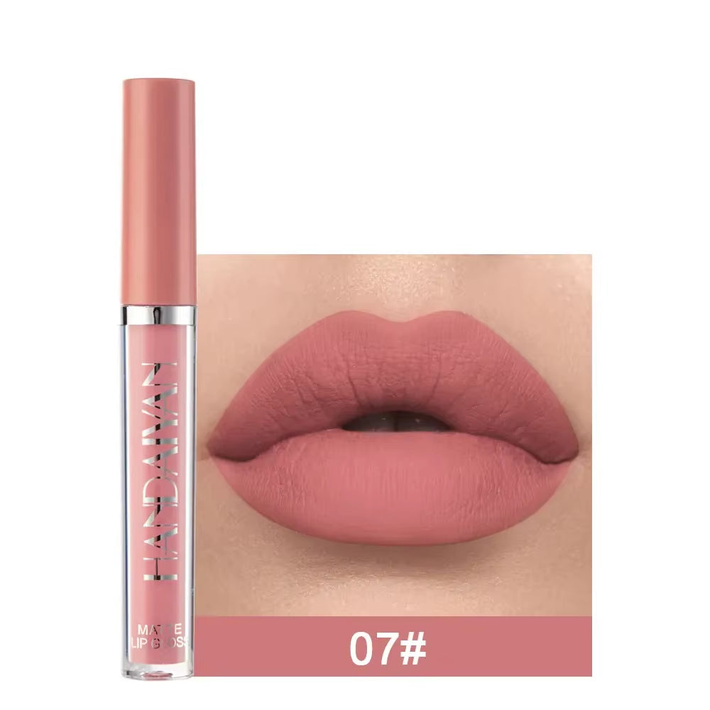 12 Colors Nude Liquid Lip Gloss Long-Lasting Cosmetics Lip Stick Cream Waterproof Matte Lipstick for Lips Silky Velvet Lip Tint