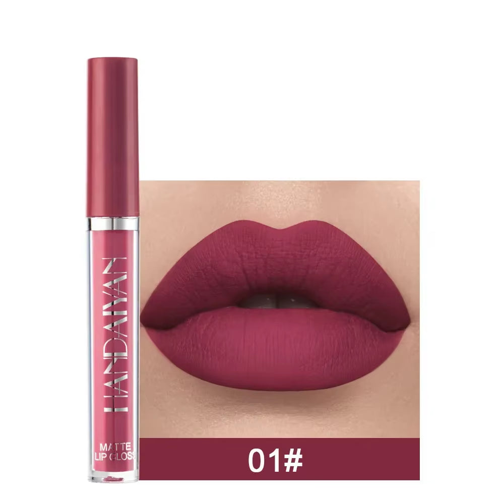 12 Colors Nude Liquid Lip Gloss Long-Lasting Cosmetics Lip Stick Cream Waterproof Matte Lipstick for Lips Silky Velvet Lip Tint