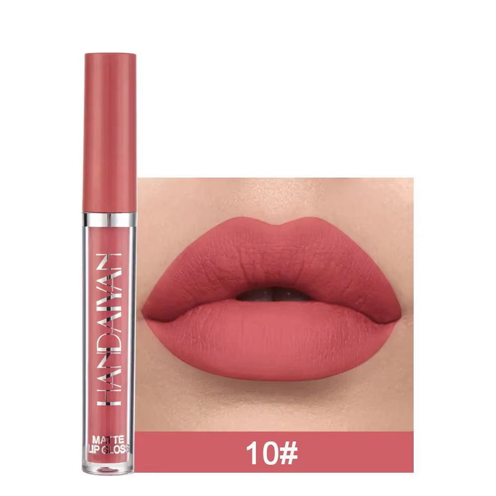 12 Colors Nude Liquid Lip Gloss Long-Lasting Cosmetics Lip Stick Cream Waterproof Matte Lipstick for Lips Silky Velvet Lip Tint